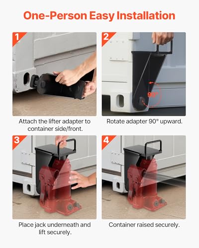 Image of VEVOR Shipping Container Jack Lug with U-Shaped Handle, 2-Pack, Storage Leveler Booster Withstands Sun & Rain, Heavy Duty Container Jack Lug for Shipping Industry, Logistics, Warehouse Management