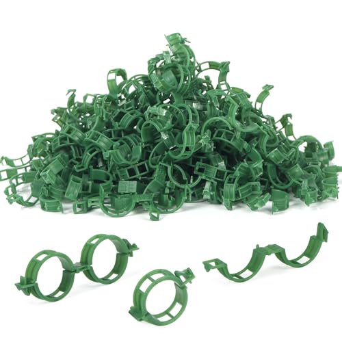 Tomato Clips, 200Pcs Plant Support Clips Garden Clips for Climbing Plants, Tomato Clips for String Trellis, Trellis Clips for Plants Support- Green