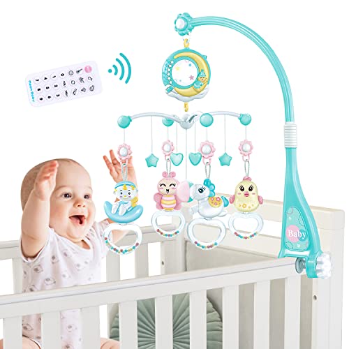 Mobile Baby, Mobile Babybett Elektrisch mit Musik Licht und Timing-Funktion Projektor, Babys einschlafhilfe spieluhr mit 150 Melodien, Baby Spielzeug ab 0 1 2 3 4 5 6 Monate, Für Neugeborene Geschenk