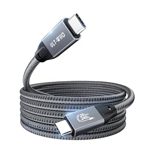 USB C Kabel auf USB C 20Gbps 100W 240W 3m, USB C 3.2 Gen2 x 2 Datenkabel, PD 3.1 EPR eMarker Schnelllade, 5K60Hz 4K144Hz 2K240Hz Videoübertragung für Laptop, Handy, Steam Deck, Tablet, SSD, Monitor