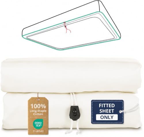 2026 Upgraded Fitted Sheet Queen Only Drawstring with 360° Elastic Strap to Stay Tight, Extra-deep Version Cotton Queen Fitted Sheet Fits 14" to 18" Mattress, No Slippage, Luxury Soft and Comfortable - image 1