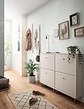 Schildmeyer Flurmöbel-Set Bjarne 702063, 2X Schuhschrank, 2X Hakenpaneel, mattweiß