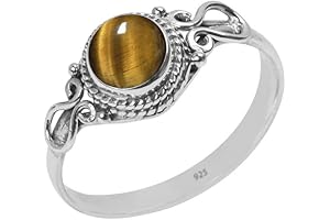 Tiger Eye Stone Ring: A Gemstone Masterpiece Adorned in 925 Sterling Silver