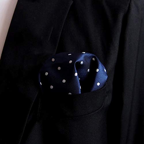 MOHSLEE Men's Polka Dots Silk Suit Cravat Tie Woven Fancy Ascot Handkerchief Set