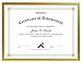Golden State Art, 8.5x11 Aluminum Frame, Real Glass, Metal Frame for 8.5 by 11 inch Document, Certificate, Diploma. with Easel Stand (Gold 1pack)