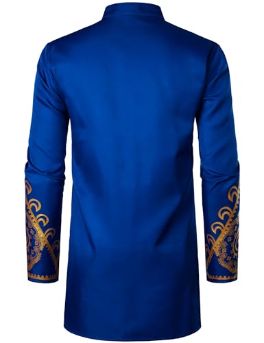 ZEROYAA Men's Africa Suit Long Sleeve Print Dashiki and Pants Outfit Traditional 2 Piece Set2