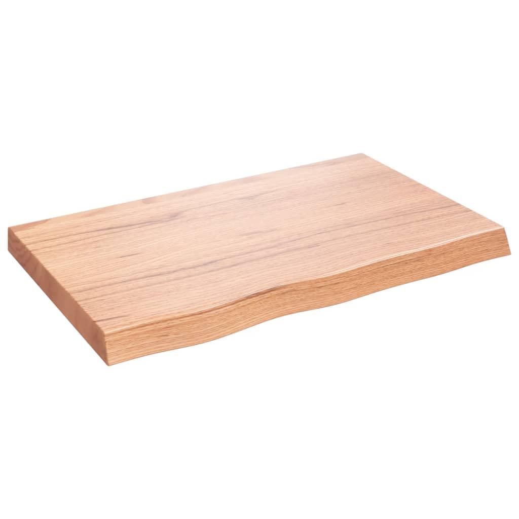 YUANCHUTOP Live Edge Floating Shelves - 80x50cm Wall-Mounted Rustic Wood Shelf for Kitchen, Bathroom, Living Room - Solid Oak Wood Shelving for Home Decor and Storage