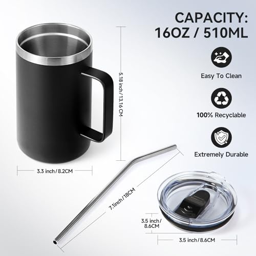 Volhoply 16oz Insulated Coffee Mug