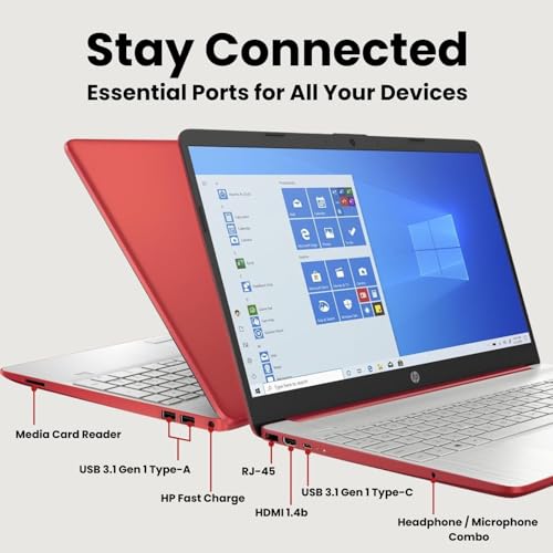 Image of HP 15.6 inch Laptop for Work & Study | Intel Pentium Processor | 16GB DDR4 RAM | 512GB PCIe SSD | Win 11 | Full-Size Keyboard with Numeric Keypad | WiFi & Bluetooth | RJ-45 | HDMI | Media Card Reader