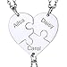 GoldChic Jewelry Collane Puzzle Cuore In Acciaio Inossidabile 3 Pezzi Per Mamma, Set Cuore Coordinato In Acciaio Inossidabile Per i Migliori Amici