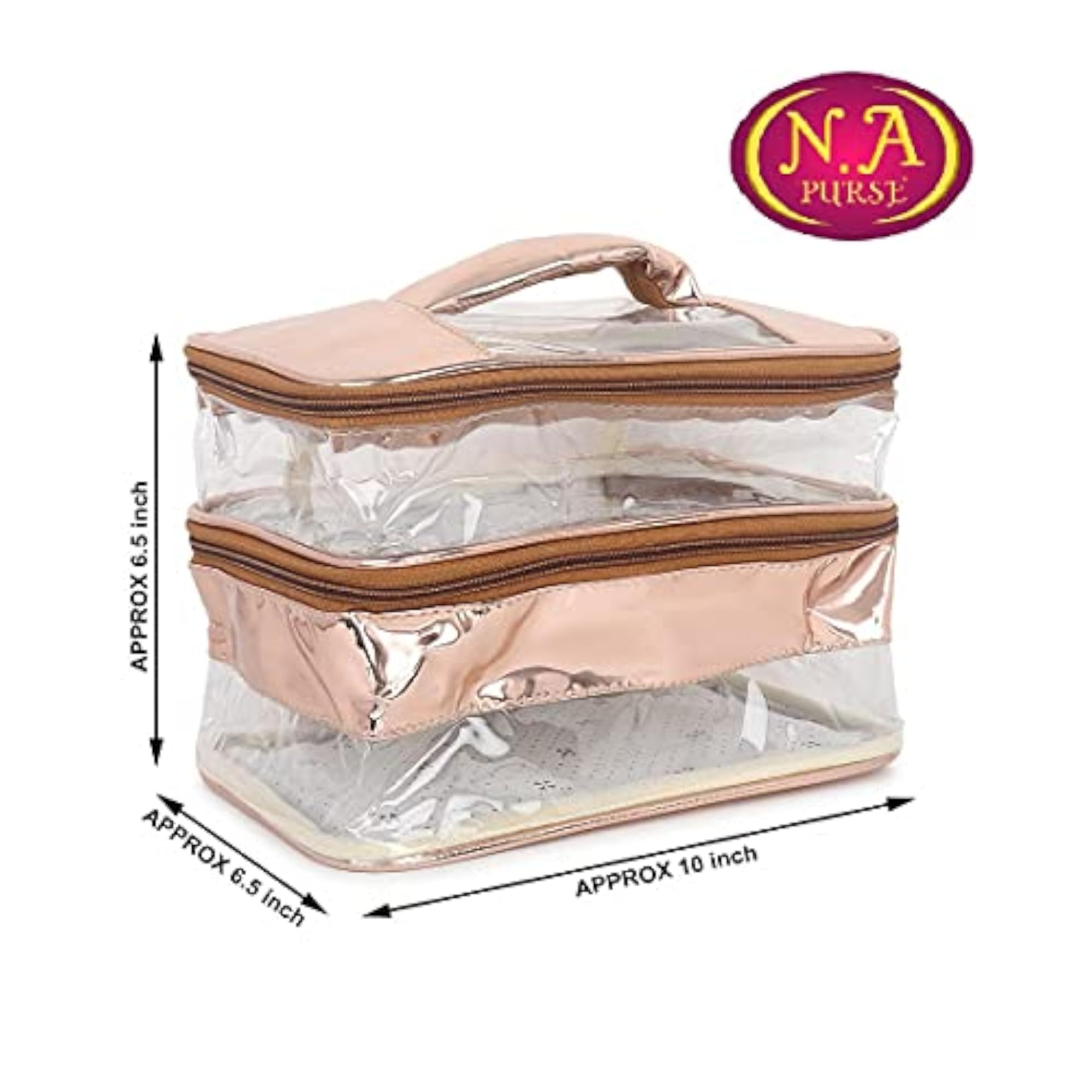 Rose Gold Makeup Box Cosmetic Bag and Pouch