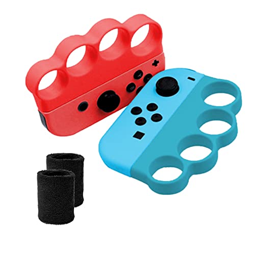 Fit Boxing/Fit Boxing 2対応 コントローラー Joy conコントローラー グリップ ハンド 大人と子供 向け Joy-Con 専用アタッチメントハンドル ニンテンドー スイッチ コントローラー 2個 セット (青+緑)