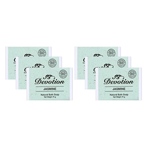 Image of Devotion | Jasmine Natural Bath Soap | Pack of 6, 75g Each | Handmade, Moisturizing & Aromatic | Ideal for All Skin Types