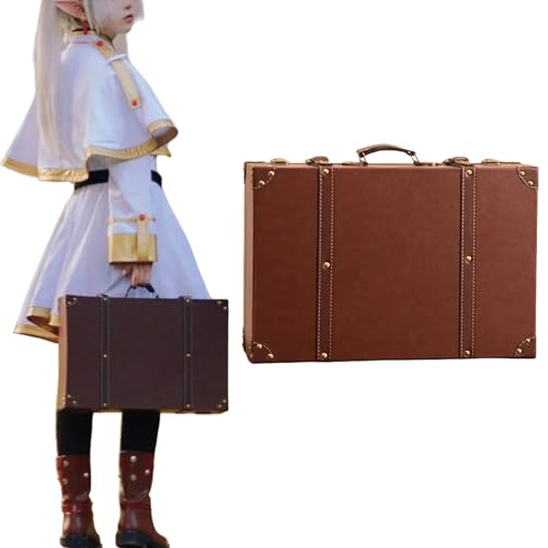 Plazhen 葬送のフリーレン コスプレ 道具 フリーレン 武器 魔法の杖 トランクケース ヴィンテージスーツケース キャラクター 仮装 撮影 小道具 (トランクケースA)