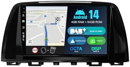 [Built-in DAB] Android 15 Car Stereo For Mazda ATENZA Mazda 6 (2012-2015) - Carplay/Android Auto - 4G+64G - LED Camera + MIC - IPS 9 Inch 2 Din - Steering Wheel Fast-boot 360-CAM WIFI DSP
