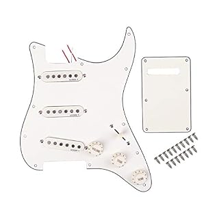 Alnicov 11 trous de micros à simple bobine de guitare précâblés SSS Pickguard ensemble de plaques à gratter avec… - Les Beatles, Paul McCartney, John Lennon, RIngo Starr, George Harrison