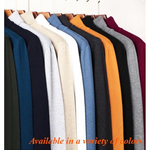 Men's Solid Color Premium Cashmere Sweater Winter Turtleneck Cashmere Sweater Soft Slim Fit Pullover Top4