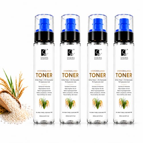 Image of HydroBalance Toner 400 ml, 3% Rice Water, 2% Niacinamide, Enriched with 1% Hyaluronic Acid Exfoliating Face Toner Mist For Pores Tightening Glowing Skin Korean Beauty Secrets For Women & Men