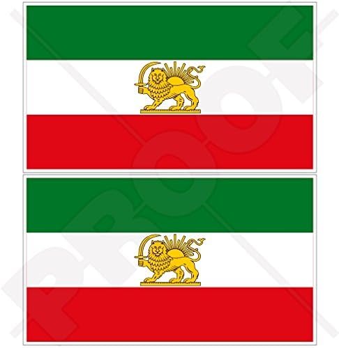 Iran PERSIA, Former Iranian Flag, Persian 3" (75mm) Vinyl Bumper Stickers, Decals x2