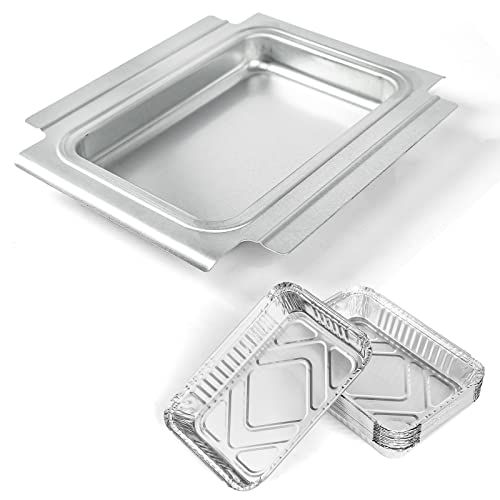 Uniflasy 80346 Catch Pan for Weber Q100 Q1000 Q120 Q140 Q1200 Series Drip Tray for Weber Baby Q Gas Grill with 6415 15pack Aluminum Liner Replacement for Weber 41887