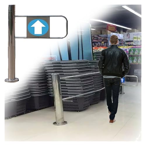 HDYZJQ Entrance Manual One-Way Door, 20 22 24 26 28 30 34 36 40 in Wide Automatic Rebound Swing Gate Gate with Spring, Hand Push Stainless Steel Store Access Door(Wide 39 3/8