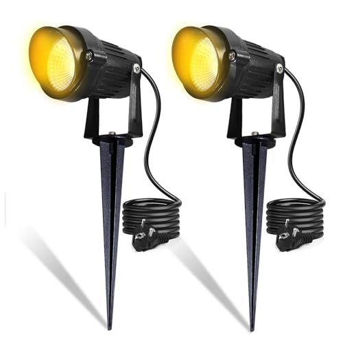 BOSITE Gartenstrahler LED mit Erdspieß 2 Stücke Gartenlampen für...