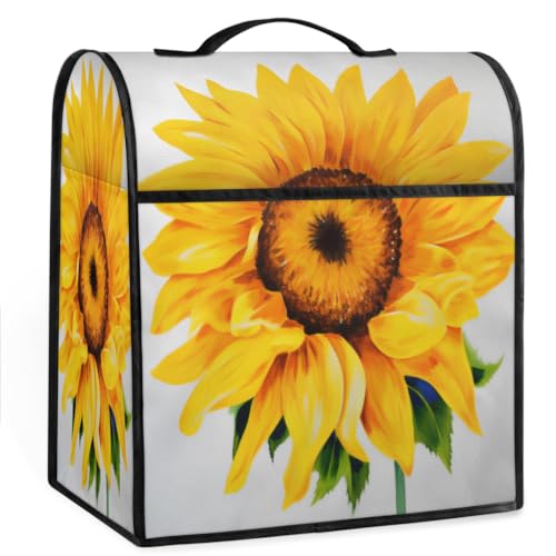 Coffee Maker Cover Sunflower Floral Kitchen Appliance Covers Small Appliance Covers Blender Cover Juicer Cover Dust Covers for Kitchen Appliances with Top Handle and Pockets,Washable,C7