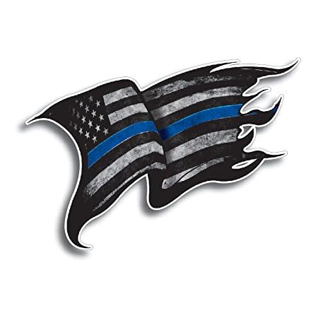 3 Pack Reflective Texas Shape Thin Blue Line Bumper Stickers - US Flag Design Decals