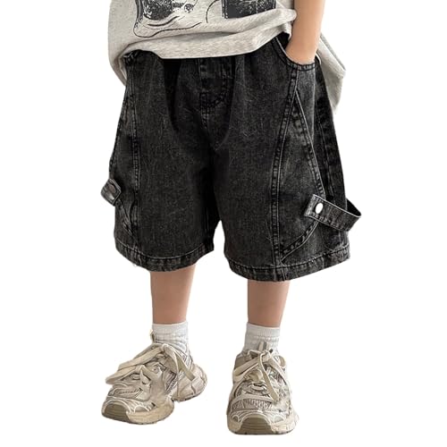 Pantalones cortos holgados de verano para niños ropa de verano negra denim