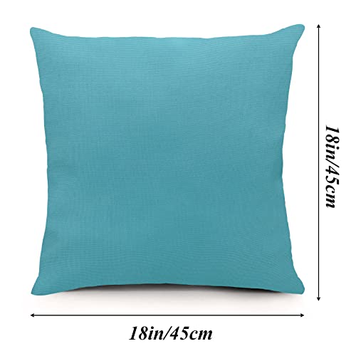 Cdwerd 4 Pack Outdoor Waterproof Throw Pillow Covers Patio Balcony Waterproof 18 X 18 Inches Square Pillow Cases For Christmas Garden Cushion Couch Bed And Sofa (Blue) #TOP1