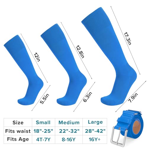 Image of Baseball Socks and Belt Combo for Youth Adult - Softball Socks and Belt for Boys and Girls