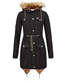 Nebulus T439 - Damenparka mit Kunstfell Milano (Modell: P756 - Damen, schwarz; Größe: S/36)