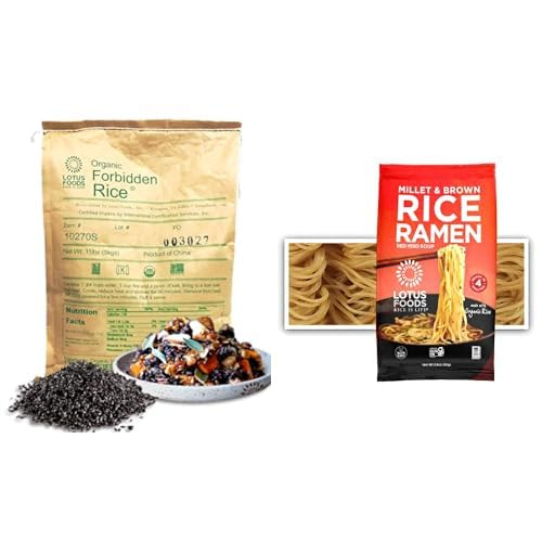 Lotus Foods Bulk Organic Forbidden Black Rice – Gluten-Free, Gourmet & Certified Organic Heirloom Whole Grain Rice, 11 pounds (1 pack)