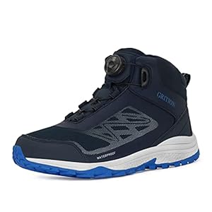 Grition Wandelschoenen voor heren, waterdicht, warm gevoerde winterschoenen voor heren, licht, outdoor, anti-botsing, instelbare toetsen, wandellaarzen voor mannen, herbruikbaar