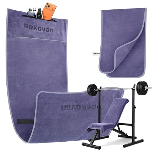 Fitness Handtuch Set - Groß 135×50 cm mit Reißverschlusstasche & 100×30 cm Sporthandtuch - Hochwertige Mikrofasern, Schnelltrocknend & Sanft - Inkl. Wäschesack - Für Fitnessstudio, Gym, Training, Yoga