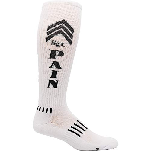 White and Black Sergeant Pain Fitness Knee-High Socks