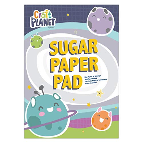 Craft Planet Sugar Paper Pad A4, Plain Paper 100 Sheets, Drawing, Doodling, Writing, Sketch, Colouring, Scribbling, Notepad, Travel Activities, Craft Essentials, Girls, Boys Crafting