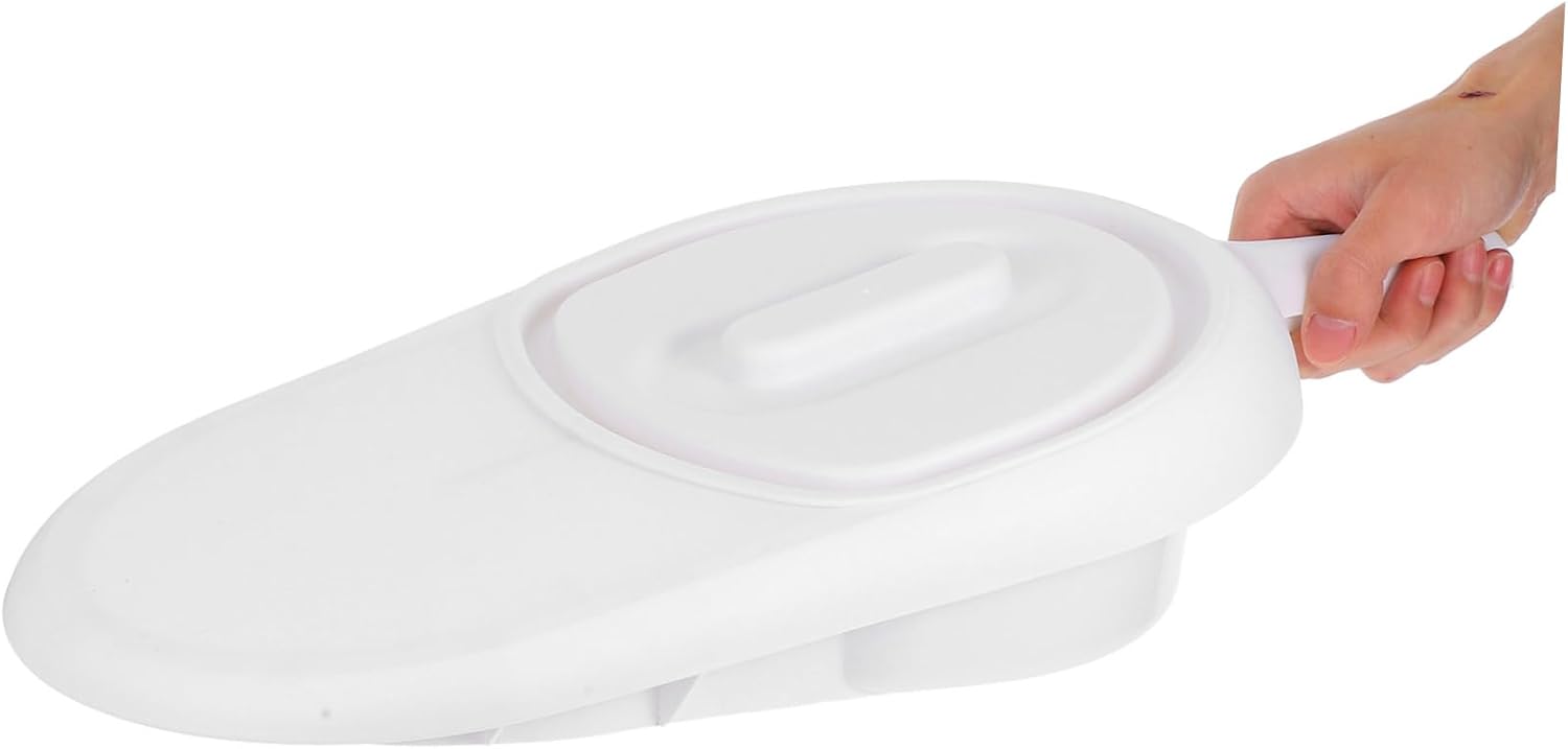 Lidded Bed Pan for Elderly Disabled Portable Urinal with Ergonomic Design Easy to Clean Compact Stackable for Optimal Comfort for Bedridden Patients and Home Care