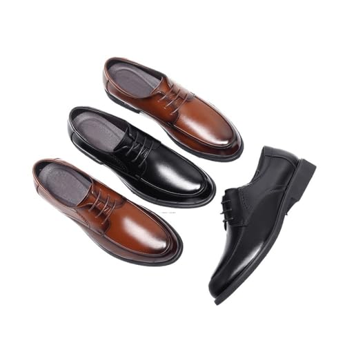 Men's Spring Business Leather Shoes Oxfords(Black,46)2