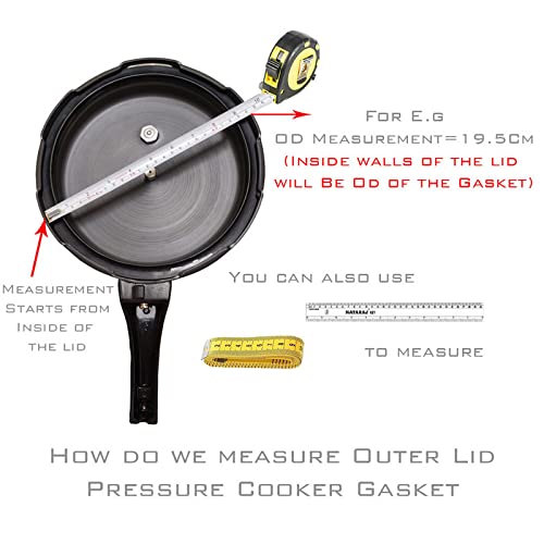 Image of Pioneer Rubber | Nitrile | Seal | Ring | Belt Black Gasket Compatible For Butter Fly Aluminium Standard | Standard Plus | Friendly | Superb Plus | 2 Litres Outer Lid Pressure Cooker (Pack of 1)