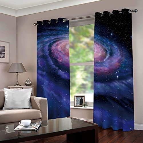 Rideau occultant bleu foncé 140x260 cm lot de 2 avec oeillets pour chambre - 3