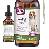 PetAlive ProsPet Drops for Pet Prostate and Bladder Health - Herbal Supplement for Dog Urinary Tract, Bladder and Immune Support - Constipation Relief - 59 ml