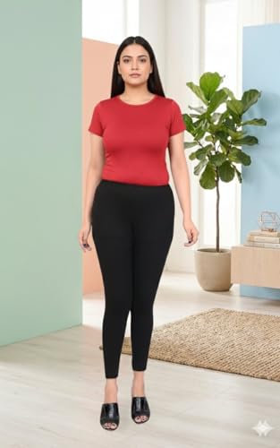 Image of Women Ankle Length Leggings Combo Multicolour Stretchable Cotton Yoga Gym Workout Pants Lyra Jeggings Casual Slim Fit