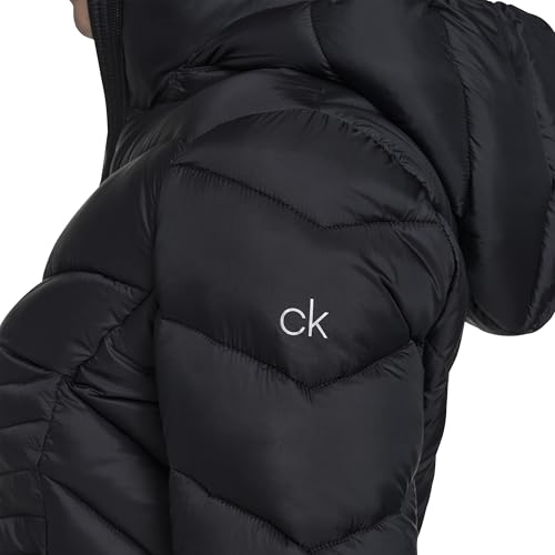 Image of Calvin Klein Women's Lightweight Quilted Hooded Puffer Coat - Stretch Winter Jacket With Pockets