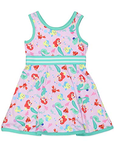 The Little Mermaid Ariel Toddler Girls Fit And Flare Ultra Soft Tank Dress (3T, Purple) #TOP2