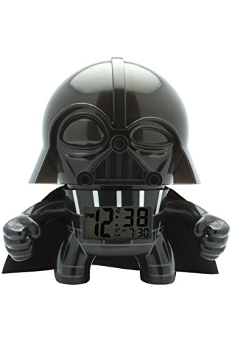 Réveil lumineux Dark Vador Star Wars BulbBotz pour enfant | noir/gris | plastique | hauteur de 19 cm | écran LCD | garçon/fille | produit officiel