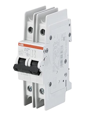 Abb, Su202M-K5, Miniature Circuit Breaker, 5 A, 2 P, 10 Ka, Trip Curve K, 277/Y480 Vac, 48/96 Vdc, Din Rail Mounted, Finger Safe And Multi-Function Terminals, Ul 489, Csa 22.2 No. 5 #TOP19