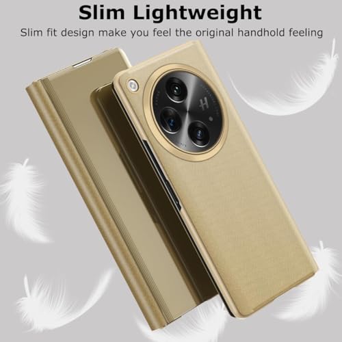 Image of MILLION CASES Back Cover Case for OnePlus Open Shockproof Protective Omni Shield Smart Flip Case for Men & Boys(Gold)