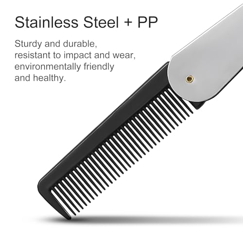 Peine Plegable de Acero Inoxidable para Hombre miniatura 3