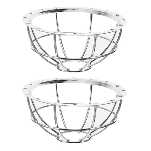 Healvian Protector Antirrobo Jaula Metálica para Sensor de Humo, 2 Cubiertas de Malla Resistente, Base Plateada, Uso Recomendado en Sistemas de Alarma contra Incendios Domésticos